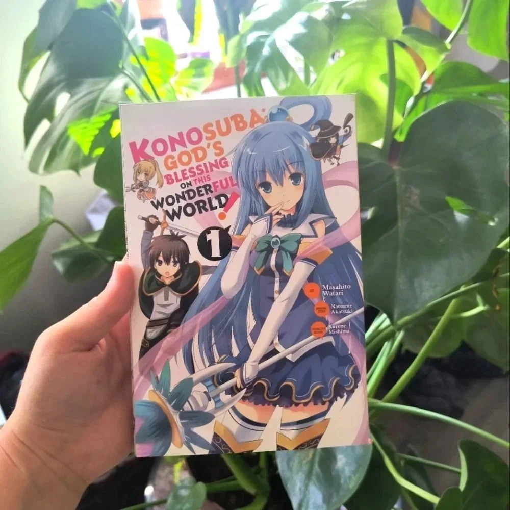 Konosuba god's blessing 1 anime manga book comic new cute kawaii girls reading